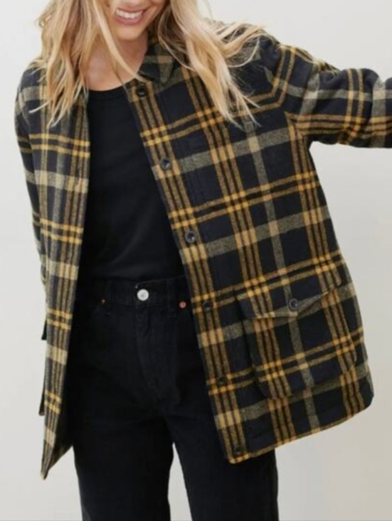 Jenni Kayne Jackets & Blazers - Jenni Kayne Farmhouse Wool Plaid Shacket Lined Jacket
